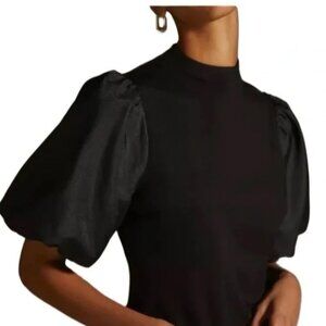 Sunday in Brooklyn Black Puff Sleeve Top